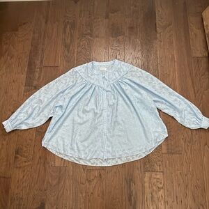 NWOT Shop the Mint Light Blue Button Front Lace Blouse size medium